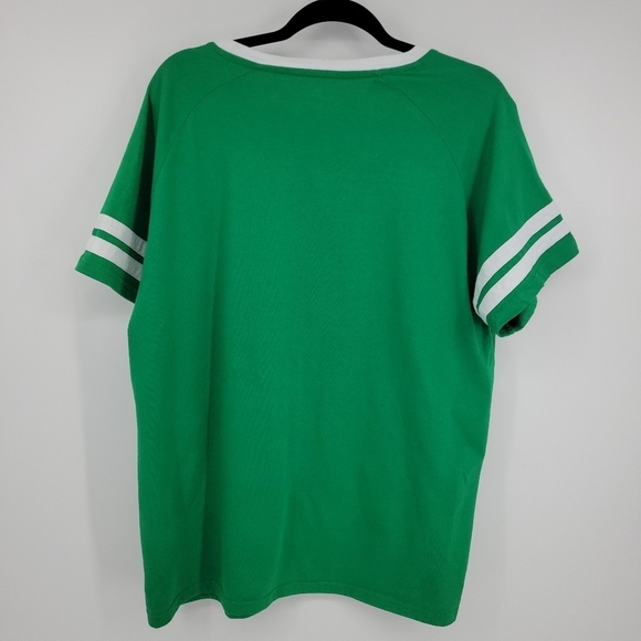 Celebrate! St Patricks Day Womens Green and White Faded 4 Leaf Clover Top SizeXL - Picture 3 of 8
